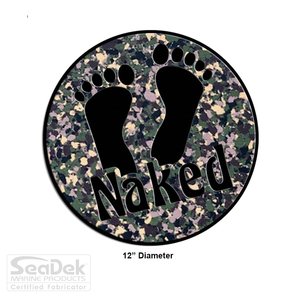 SeaDek Traction Step Pad | 12" Circle | ArmyCamo-Black - Naked