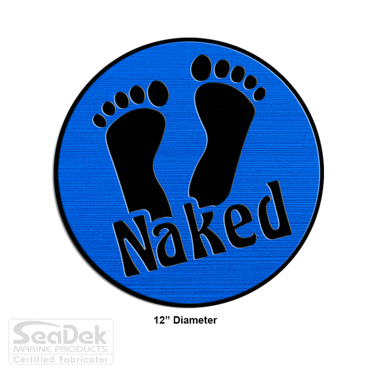 SeaDek Traction Step Pad | 12" Circle | BiminiBlue-Black - Naked