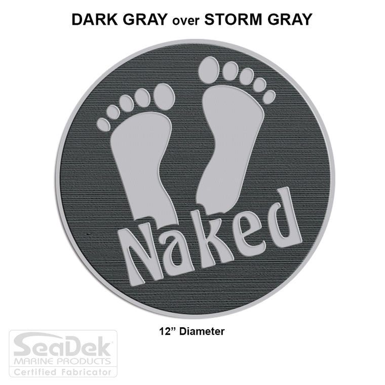 SeaDek Traction Step Pad | 12" Circle | DarkGray-StormGray - Naked