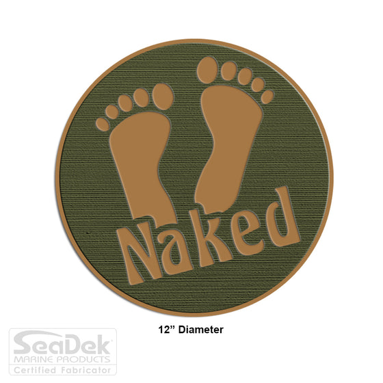 SeaDek Traction Step Pad | 12" Circle | OliveGreen-Mocha - Naked