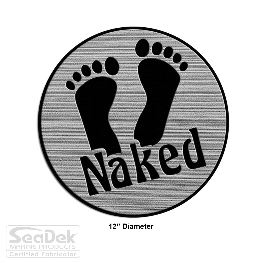 SeaDek Traction Step Pad | 12" Circle | StormGray-Black - Naked
