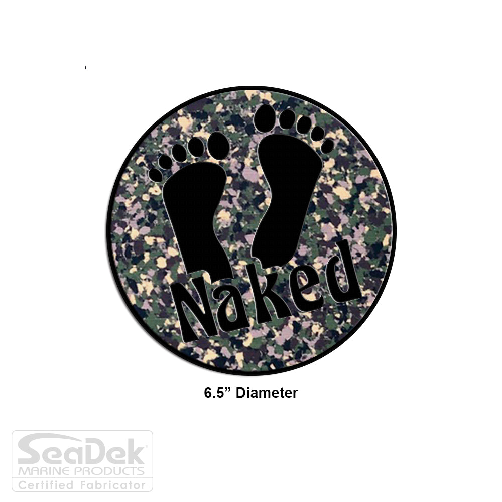 SeaDek Traction Step Pad | 6.5" Circle | ArmyCamo-Black - Naked