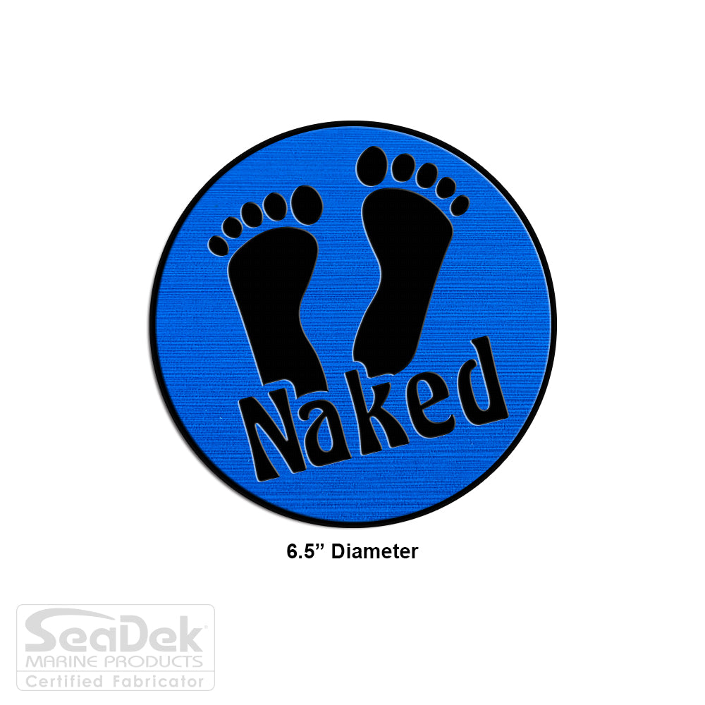 SeaDek Traction Step Pad | 6.5" Circle | BiminiBlue-Black - Naked
