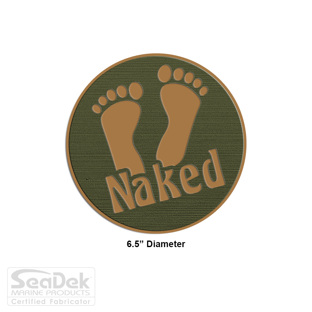 SeaDek Traction Step Pad | 6.5" Circle | OliveGreen-Mocha - Naked