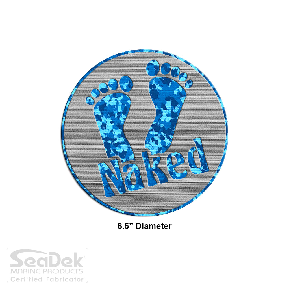 SeaDek Traction Step Pad | 6.5" Circle | StormGray-AquaCamo - Naked