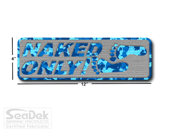 SeaDek Traction Step Pad | 12x4 | StormGray-AquaCamo - Naked Only Stacked