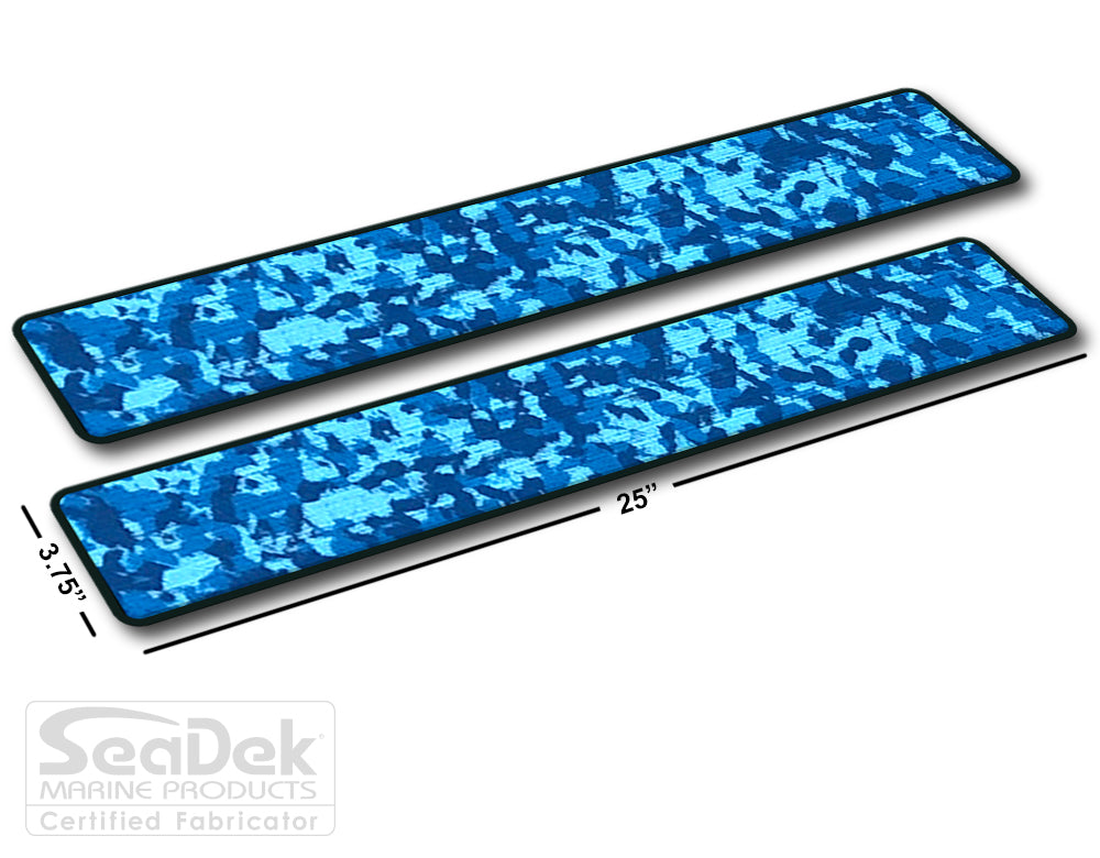 SeaDek Traction Step Pad | 2 Piece Set | 25x3.75 | AquaCamo-Black - Blank Design