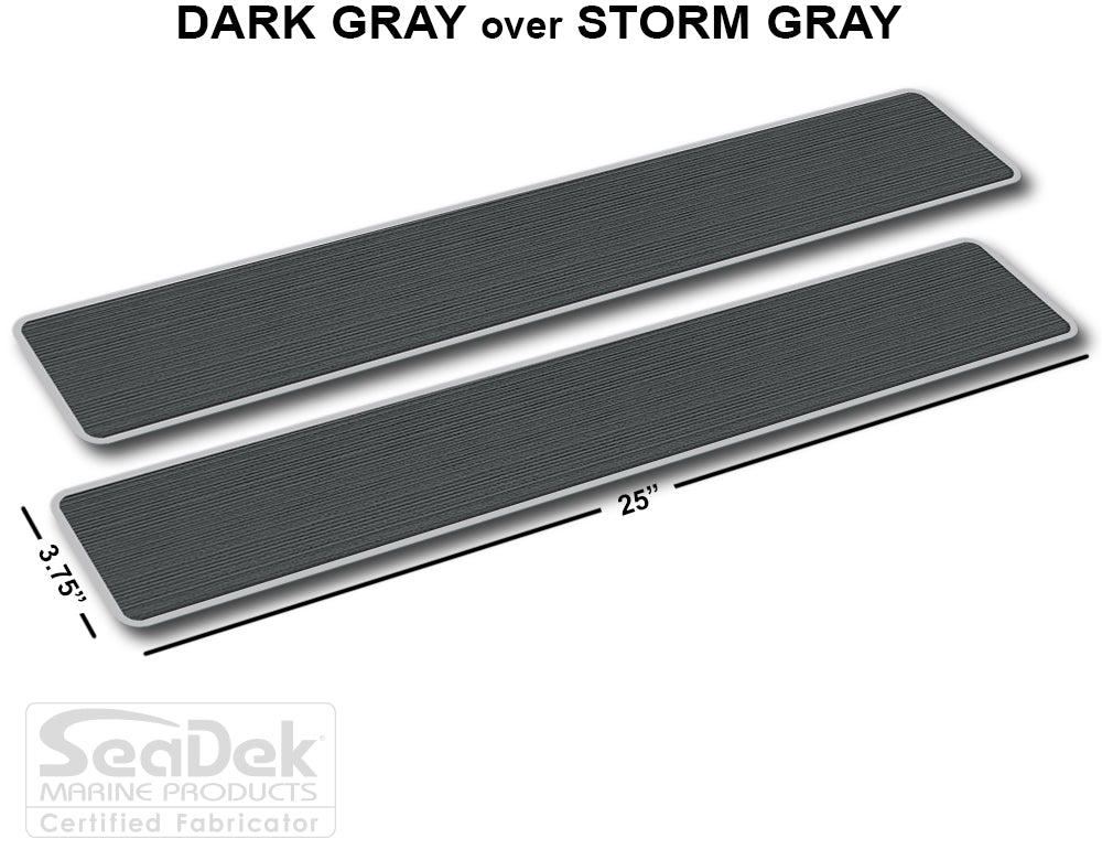 SeaDek Traction Step Pad | 2 Piece Set | 25x3.75 | DarkGray-StormGray - Blank Design