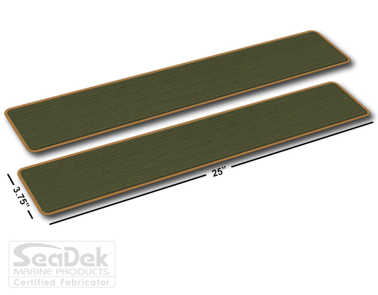 SeaDek Traction Step Pad | 2 Piece Set | 25x3.75 | OliveGreen-Mocha - Blank Design