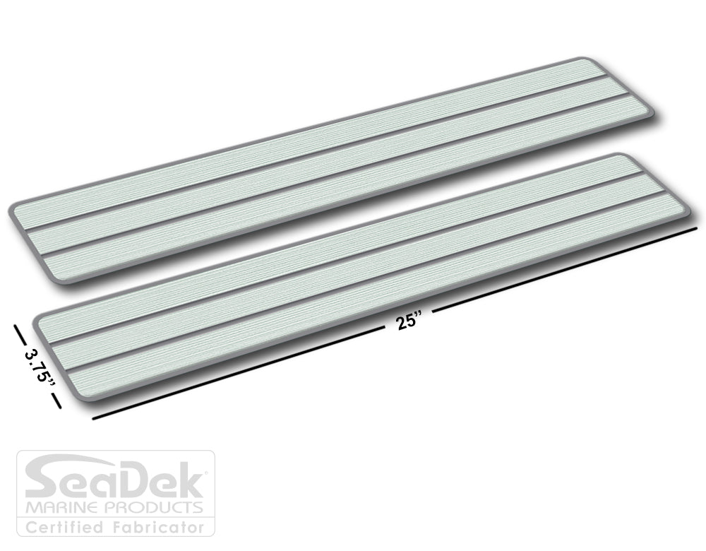 SeaDek Traction Step Pad | 2 Piece Set | 25x3.75 | SeaFoam-StormGray - Teak Design
