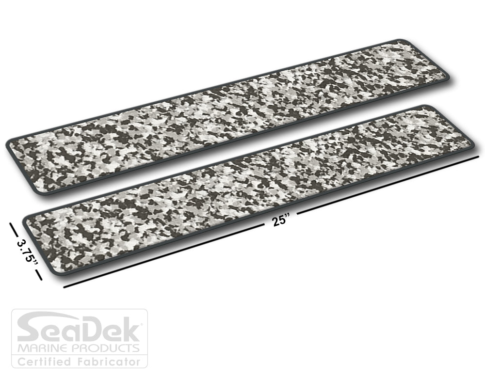 SeaDek Traction Step Pad | 2 Piece Set | 25x3.75 | SnowCamo-Dark-Gray - Blank Design