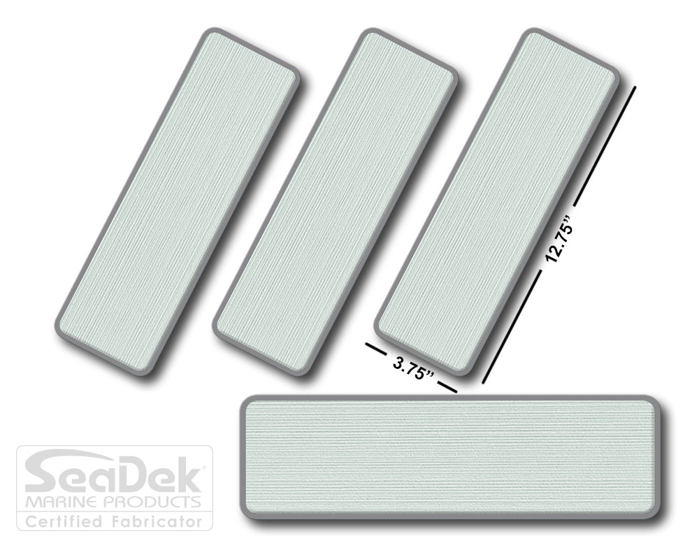 SeaDek Traction Step Pad | 4 Piece Set | 12.75X3.75 |SeaFoam-StormGray - Blank Design