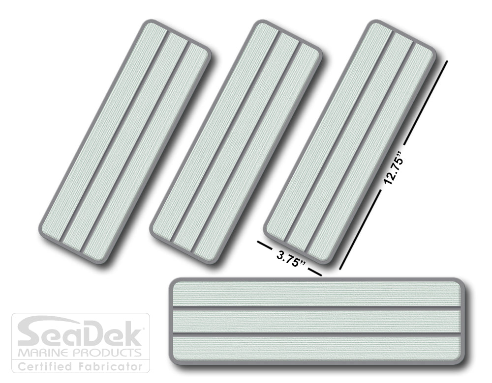 SeaDek Traction Step Pad | 4 Piece Set | 12.75x3.75 | SeaFoam-StormGray - Teak Design