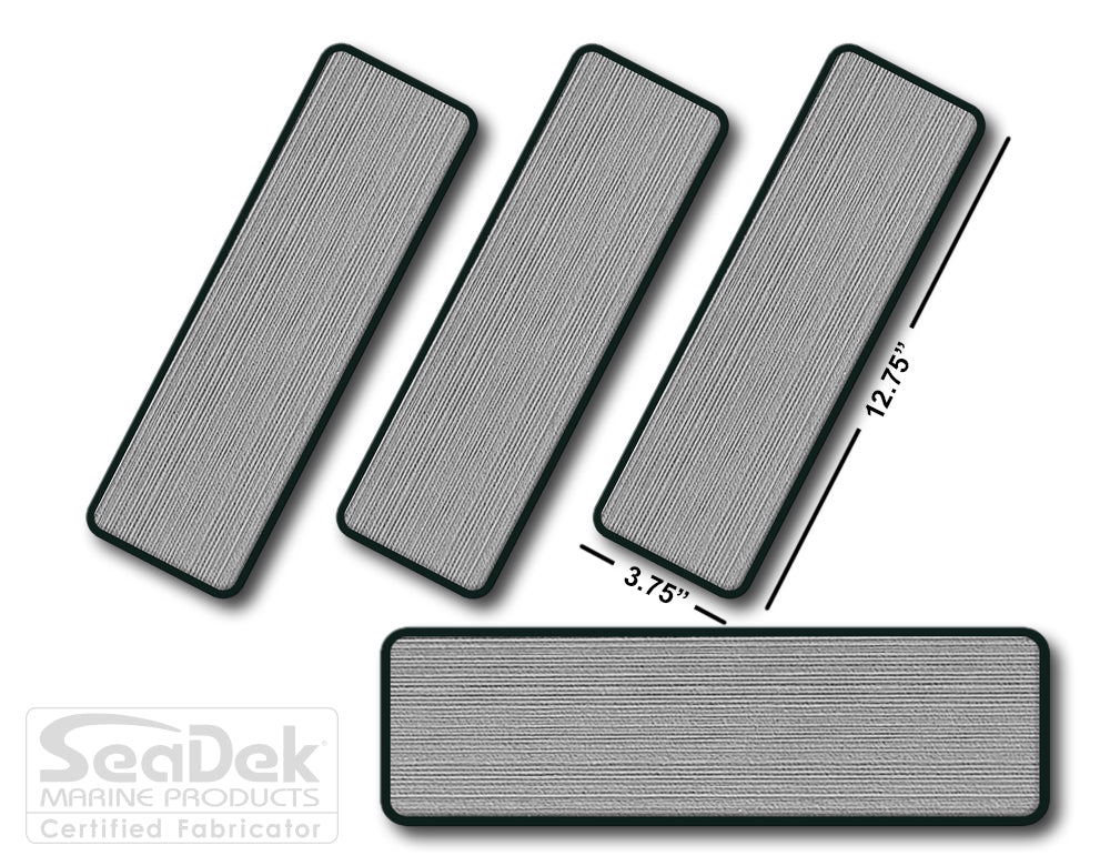 SeaDek Traction Step Pad | 4 Piece Set | 12.75X3.75 | StormGray-Black - Blank Design