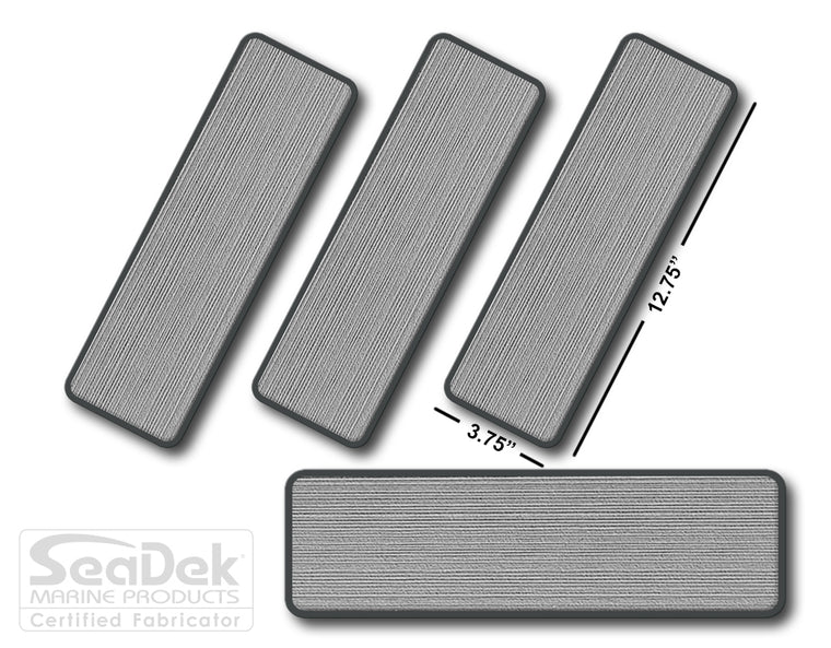SeaDek Traction Step Pad | 4 Piece Set | 12.75X3.75 | StormGray-DarkGray - Blank Design