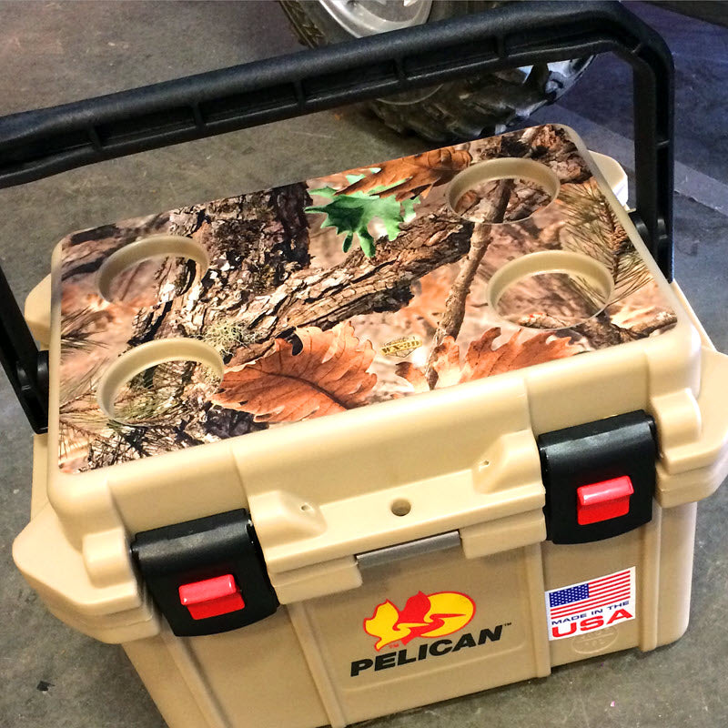 USATuff Vinyl Cooler Wrap Decal Sticker Kit - Woodland Camo