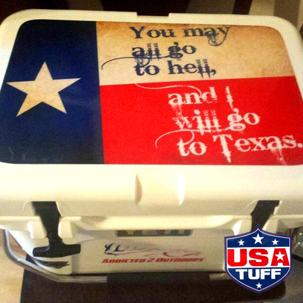 USATuff Cooler Accessories Ice Chest Graphic Sticker Skin Decal Kits - Texas Go To…