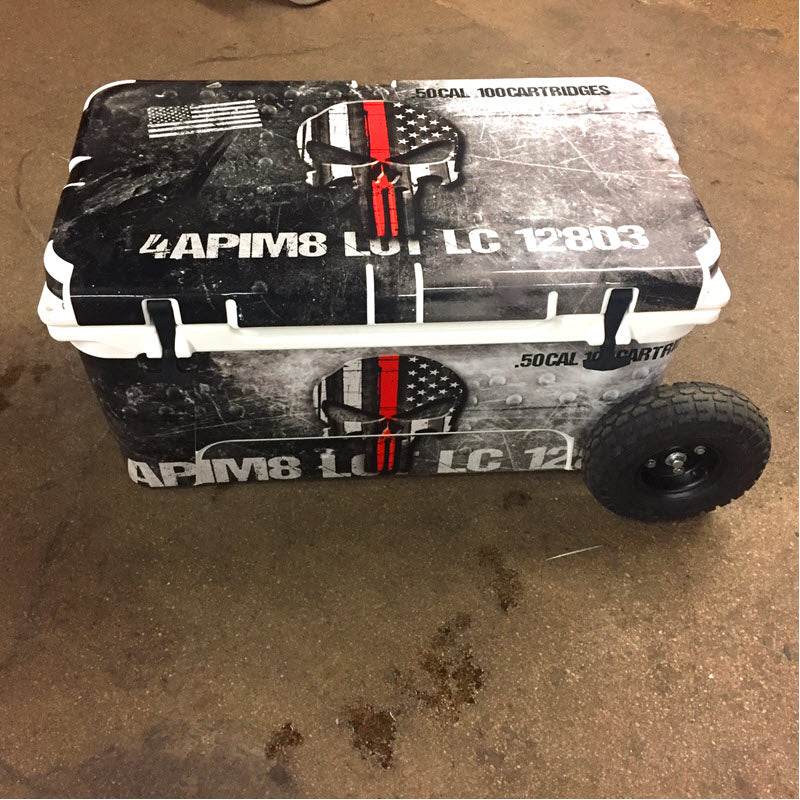 SKB Gun Case Vinyl Wrap Skin by USATuff Red Line Skull