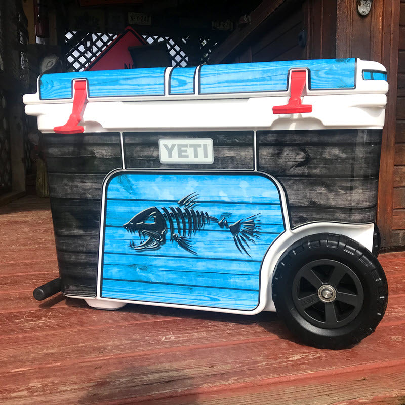 USATuff Cooler Accessories Ice Chest Graphic Sticker Skin Decal Kits - Bonefish Blue