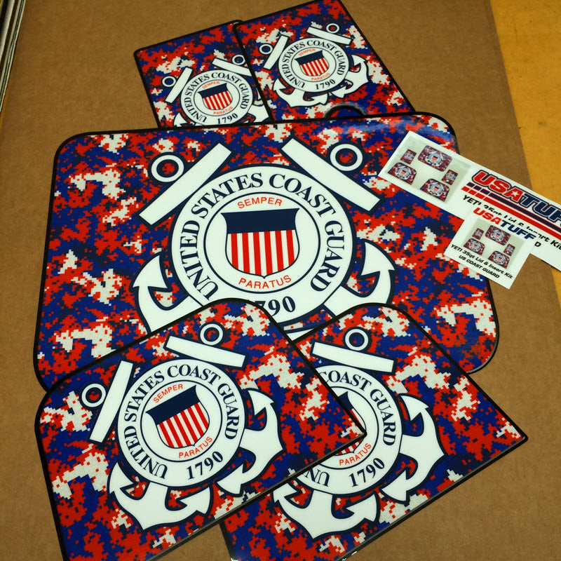 USATuff Cooler Accessories Ice Chest Graphic Sticker Skin Decal Kits - USA Coast Guard