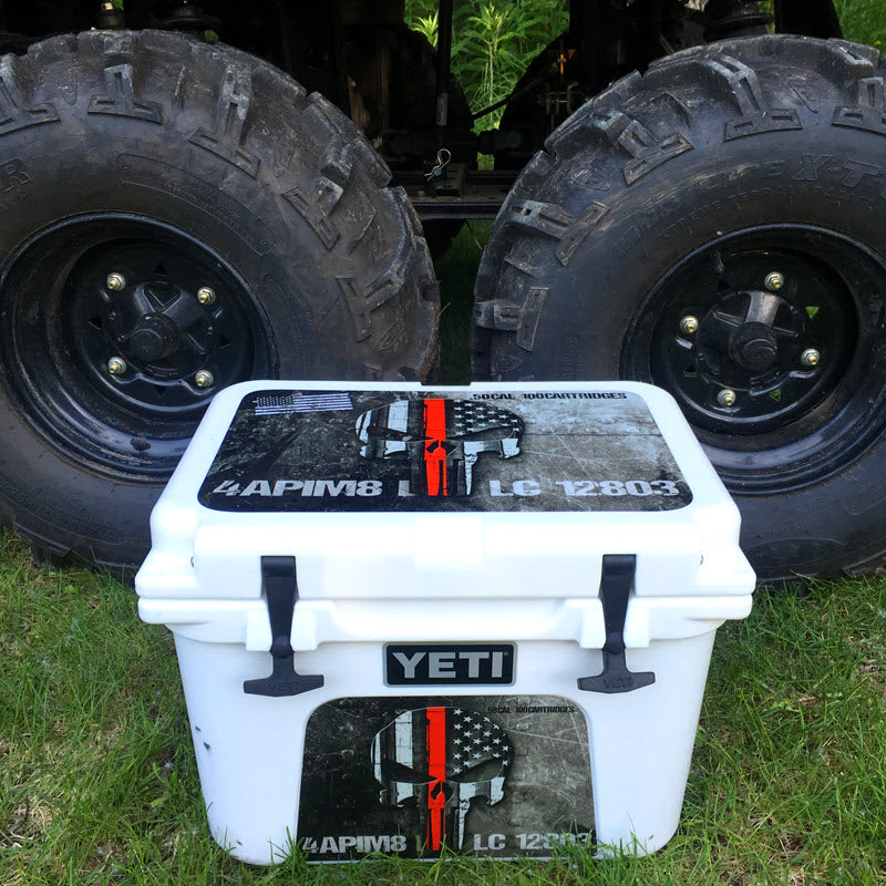 SKB Gun Case Vinyl Wrap Skin by USATuff Red Line Skull