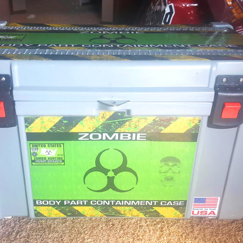 USATuff Vinyl Cooler Wrap Decal Sticker Kit - Zombie Hunting
