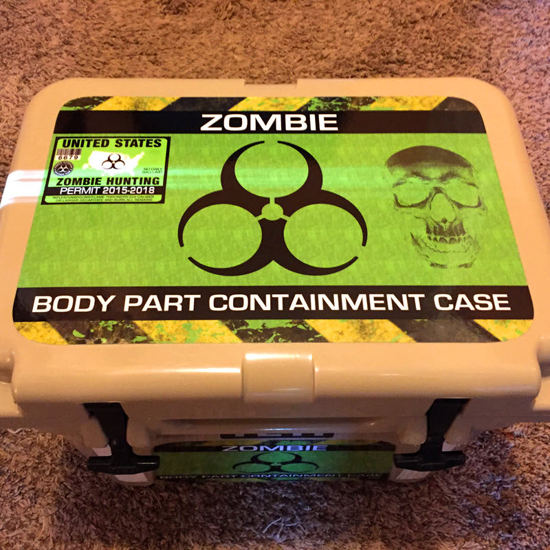 USATuff Vinyl Cooler Wrap Decal Sticker Kit - Zombie Hunting