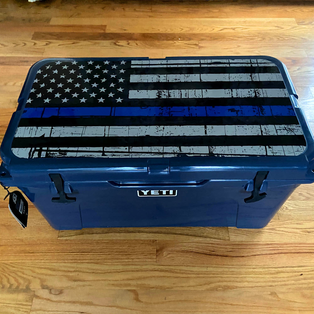 USATuff Cooler Wrap Skin - Thin Blue Line Flag