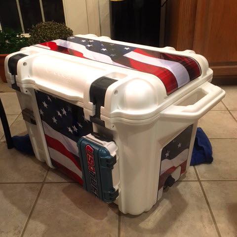 USATuff Cooler Accessories Skins Ice Chest Graphic Sticker Decal Kits - USA Stars