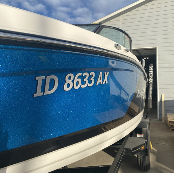 Boat Registration Numbers | 3" SeaDek 3D Raised Decals - Mocha/Black