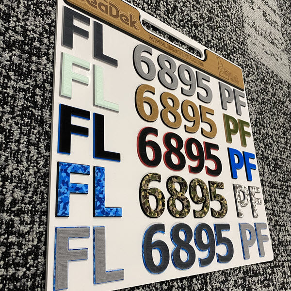 Boat Registration Numbers | 3" SeaDek 3D Raised Decals - BiminiBlue/Black