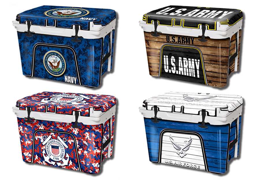 USATuff Military Collection - YETI & RTIC Coolers - US Navy, US Army, US Coast Guard, US Air Force