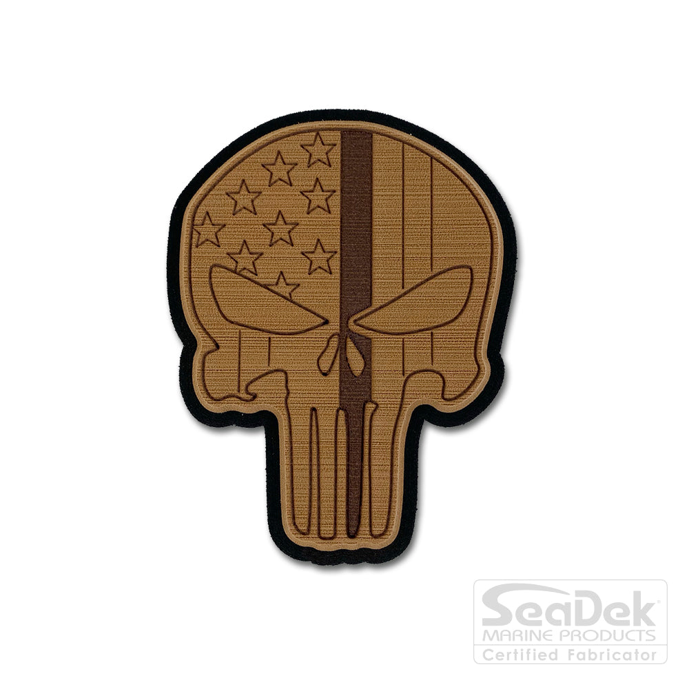 Seadek 3D Decals by USATuff.com in Punisher Skull Line Design in Tan Black