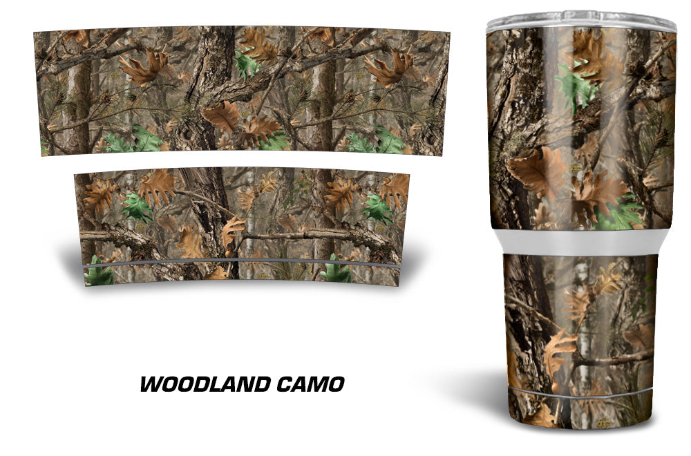 Woodland Camo Yeti Rambler Tumbler 30oz Skin