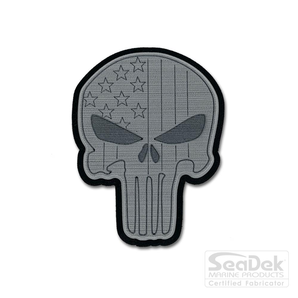 Seadek 3D Decals by USATuff.com in Punisher Skull Design in StormGray-Black