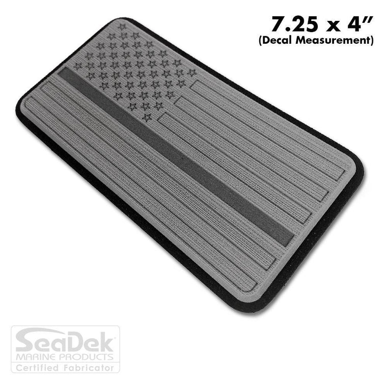 Seadek 3D Decals by USATuff.com in USA Flag Line Design in Storm Gray Aqua Camo