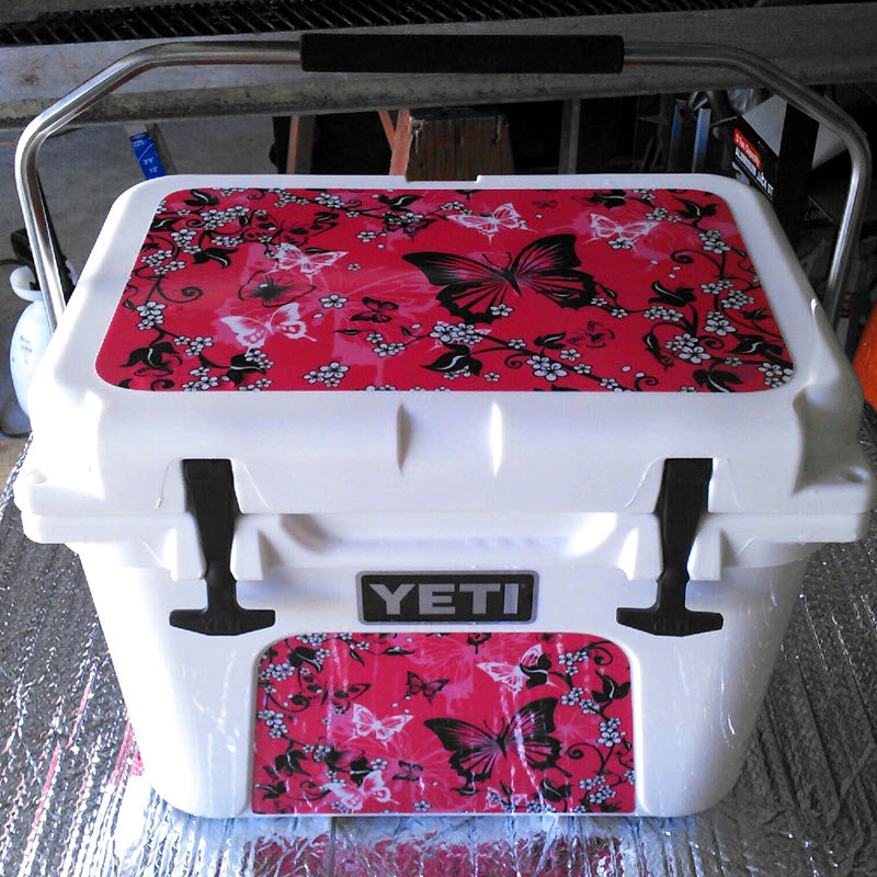USATuff Cooler Accessories Ice Chest Graphic Sticker Decal Kits - Skulls & Butterflies