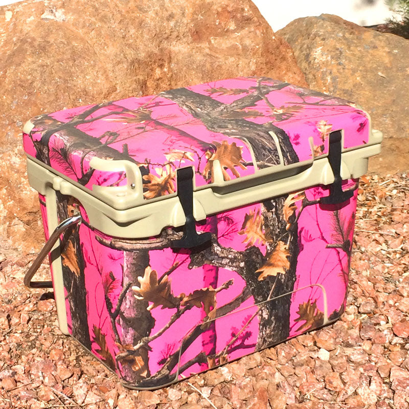 CLEARANCE Cooler Vinyl Wrap Sticker | fits YETI Tundra 35 LID | Pink Camo