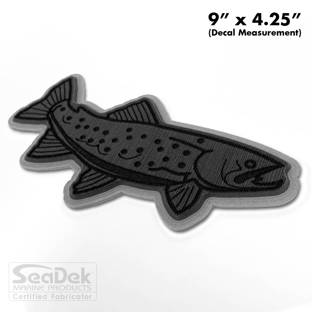 Seadek 3D Decals by USATuff.com in Trout Fresh Design in Dark Gray Storm Gray