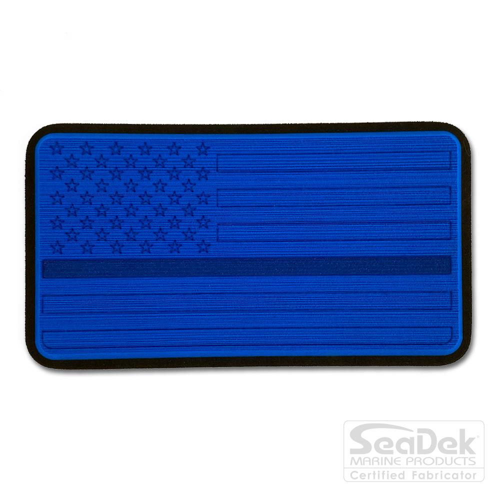 Seadek 3D Decals by USATuff.com in USA Flag Line Design in Bimini Blue Black