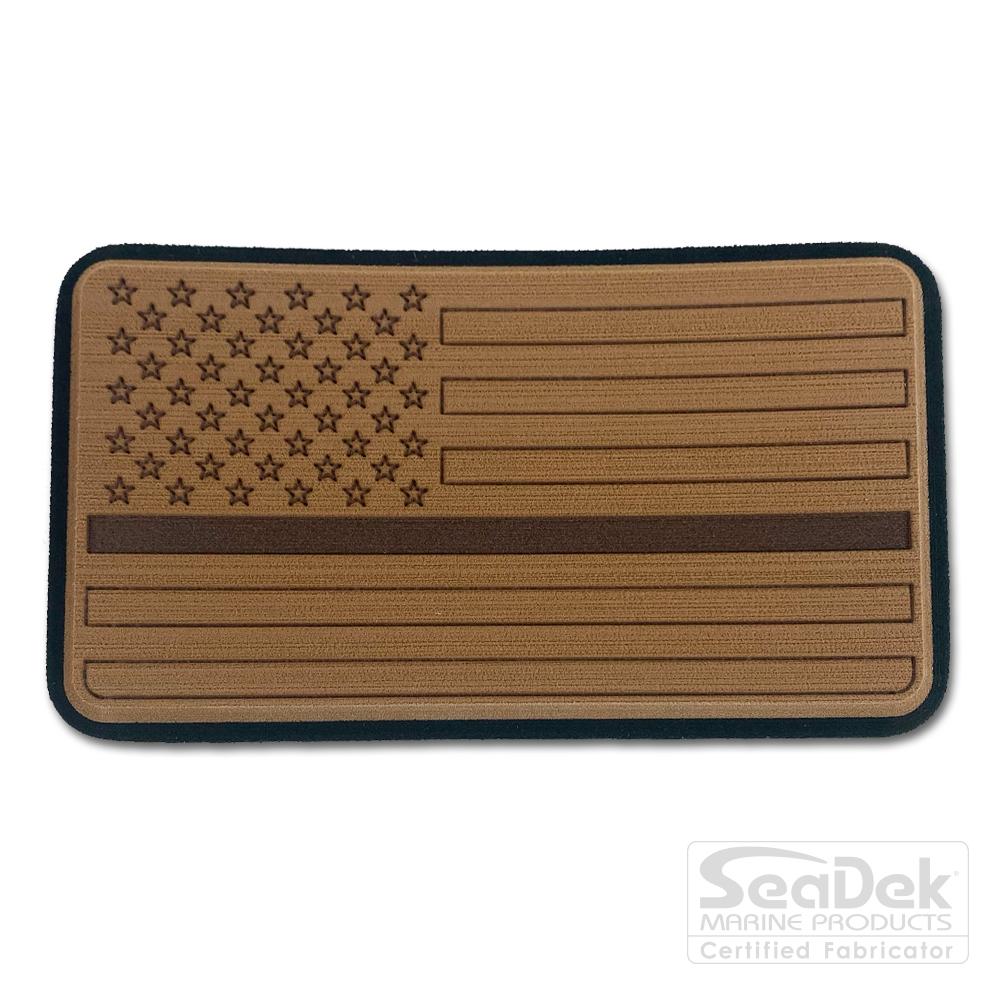 Seadek 3D Decals by USATuff.com in USA Flag Line Design in Tan Black