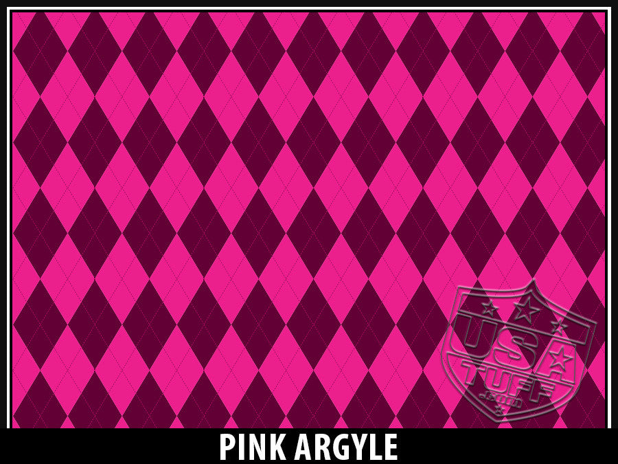 USA Tuff Tumbler Cup Wrap Kit for RTIC YETI Pink Argyle Design