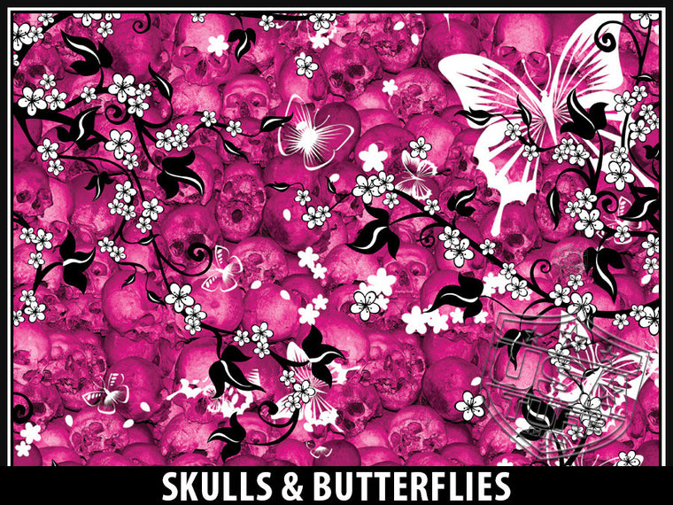 USA Tuff Tumbler Cup Wrap Kit for RTIC YETI Skulls & Butterflies