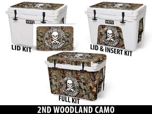 USATuff Cooler Accessories Ice Chest Graphic Sticker Decal Kits - 2nd Amendment Woodland Camo