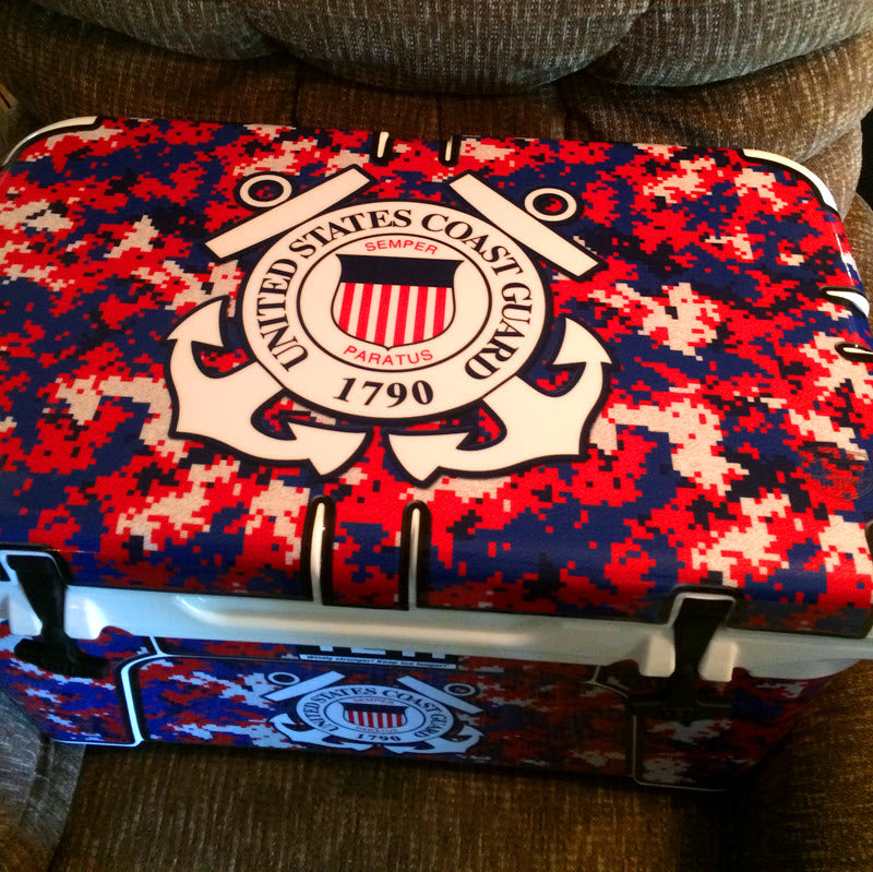 USATuff Cooler Accessories Ice Chest Graphic Sticker Skin Decal Kits - USA Coast Guard