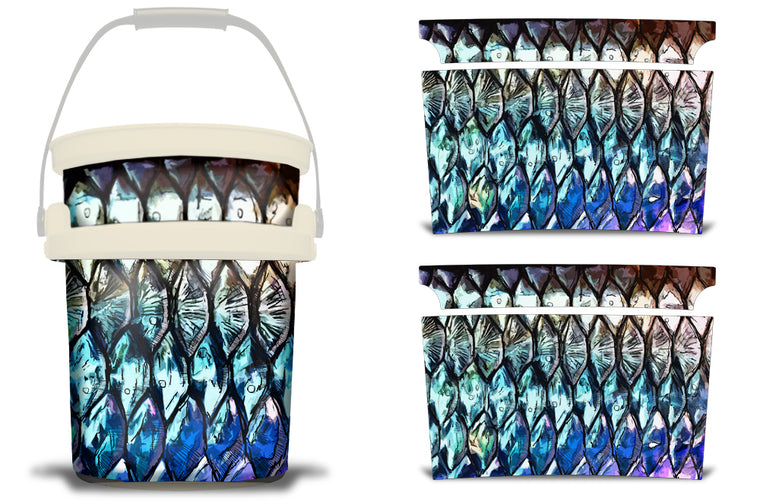 USATuff YETI Loadout Bucket Accessories Graphic Sticker Wrap Decal - Tarpon Scale by Ed Anderson