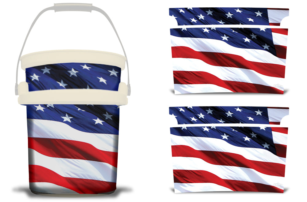 USATuff YETI Loadout Bucket Accessories Graphic Sticker Wrap Decal - USA Stars
