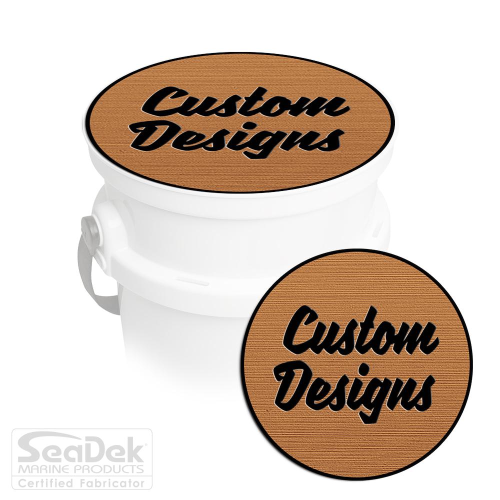 USATuff Custom Designed SeaDek Cooler Pad for YETI Buckets in Tan and Black.