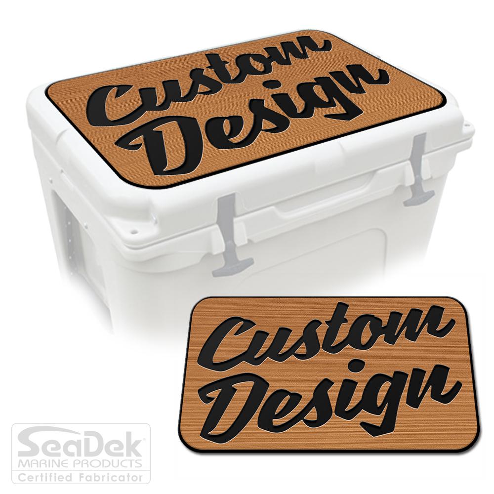 Custom SeaDek Cooler Pad in Mocha-Black - Personalized EVA foam top for YETI and RTIC coolers