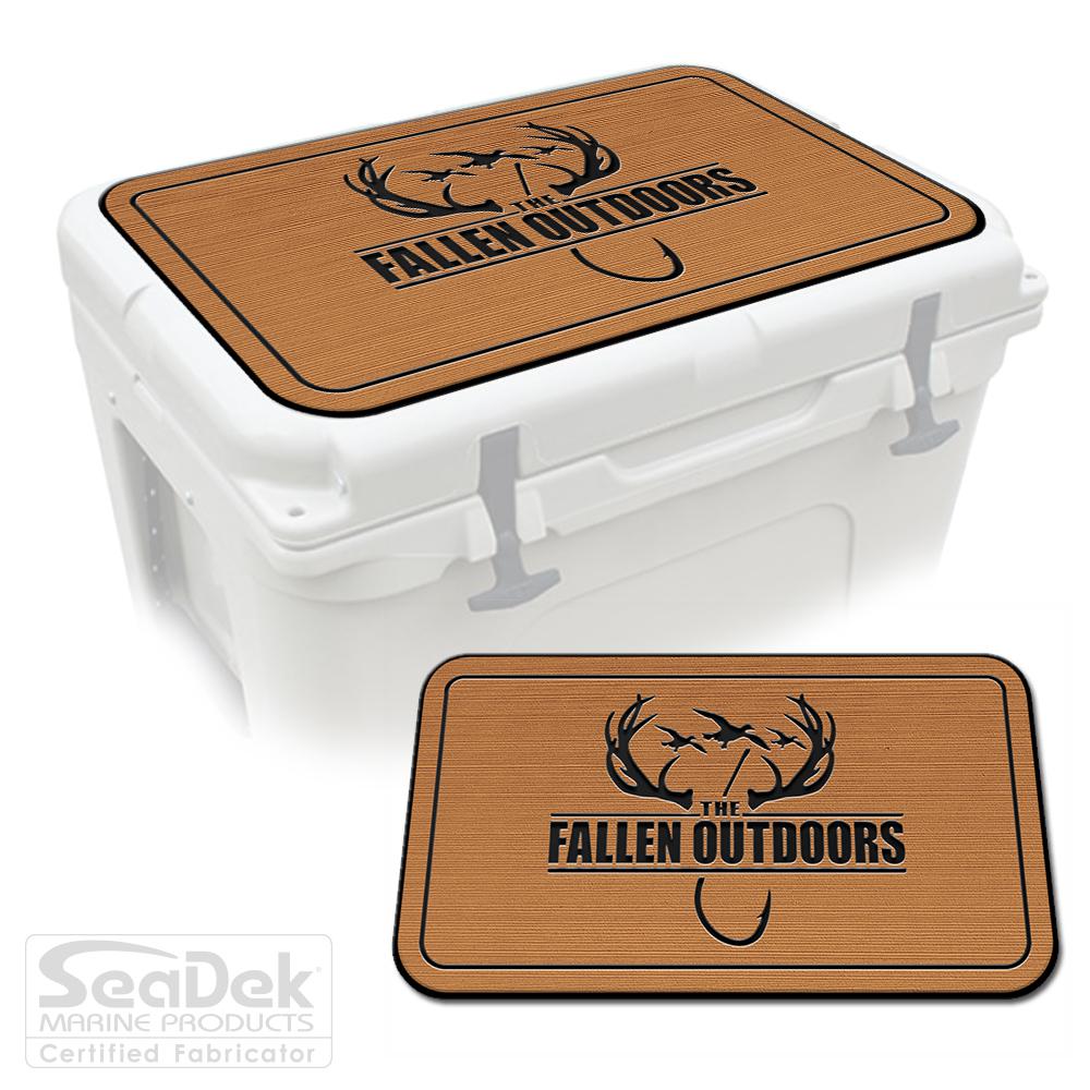 The Fallen Outdoors Custom USATuff SeaDek Cooler Pad in Tan and Black.